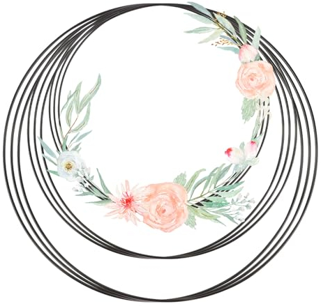 9 Stück Metallringe zum Basteln, Metallring Schwarz (20, 25 & 30 cm), Dekoring zum Aufhängen , Makramee Zubehör Ringe für Traumfänger, Drahtringe zum Basteln DIY Floral Hoop Wandbehang Hochzeitskranz