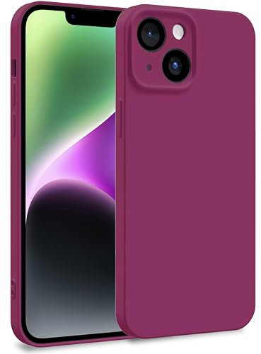 MyGadget Cover per iPhone 14 - Custodia in Silicone Morbido a Doppio Strato – Case con Protezione Fotocamera & Fodera Interna Antigraffio - Bordeaux