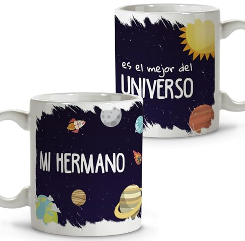 LolaPix Taza hermano. Tazas de cafe. Regalo hermano. Regalos para hermanos. Taza cerámica 330 ml.
