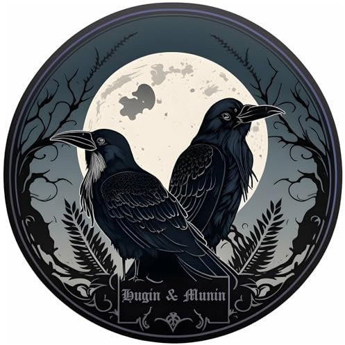 Samunshi® Wandtattoo Hugin und Munin Wanddekoration Wolf Wandsticker nordische Legenden für Kinderzimmer Wohnzimmer Wikinger Wanddeko Odin 30x30cm
