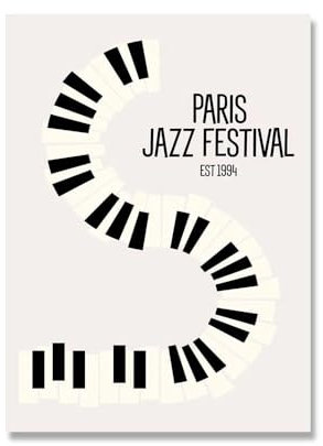 Vintage Galerie Toile Peinture Poster Photos Musique Divers Instruments Jazz Piano Saxophone for chambre à coucher Décor de la maison(A,50x70cm No Frame)