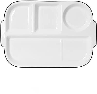 DouYuan Céramique Assiette Controle de Portion, Assiette Dietetique 4 Compartiment Adulte, Assiettes Divisées pour La Perte Poids