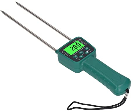 Medidor de Humedad de Heno Portátil, Pantalla LCD, Probador de Humedad de Heno Portátil con Transmisión de Voz, para Paja de Cereales, Salvado, Hierba Forrajera, Leymus