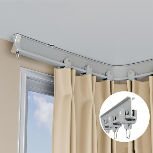 Vorhangschiene Flexibel Biegsame Gardinenschiene Für Vorhangschienen Raumteiler Vorhang, Wohnmobil, Krankenhaus(Gray-wall,80cm/2.6ft)