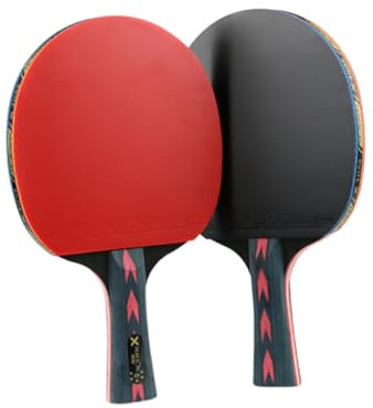 WHAMVOX Tischtennisschläger 5-Sterne aus Kohlefaser mit Doppelnoppen 2 Stück Packung Superleicht und Komfortabel für Abschlussstimmung für Training und Spieler