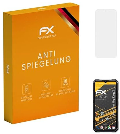 atFoliX Panzerfolie kompatibel mit Cubot KingKong X Schutzfolie, entspiegelnde und stoßdämpfende FX Folie (3X)
