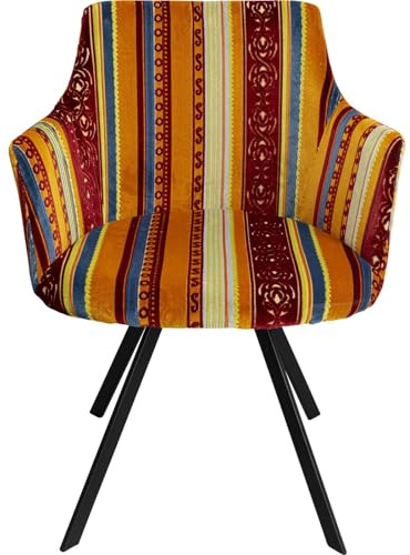 Kare Design Drehstuhl Lady Loco Very British, Mehrfarbig, Esszimmerstuhl, Esszimmer, Wohnzimmer, Drehbar, 83x62x57 cm (H/B/T)