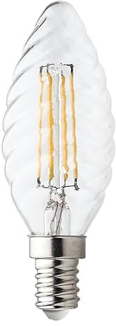 Velamp lampadina LED a filamento forma Tortiglione (C35) - Attacco a vite piccolo (E14) - Potenza 6W Equivalenti 60W - Luminosità 806lm - Temperatura colore 2700K (luce calda)