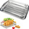 Sonhomay Panier à friteuse en acier inoxydable avec plateau, panier à barbecue, friteuses à air, poêles et plateau crisper, grille métallique, panier à rôtir pour pâtisserie, griller, frites, bacon