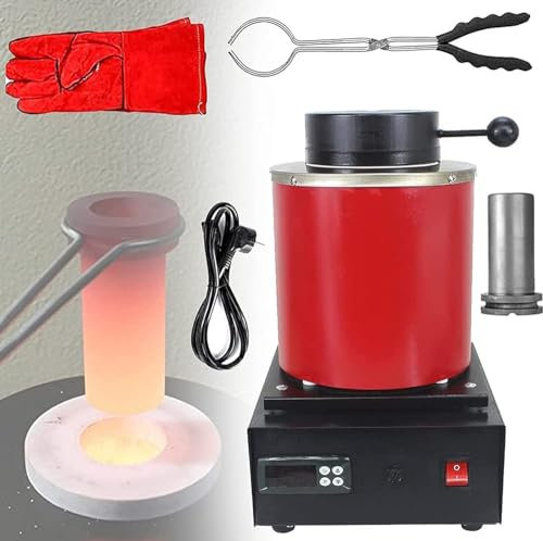 JMOZHCD Four de Fusion des métaux Or, cuivre, Argent Bijoux Aluminium Fer Acier Four de Fusion par Induction, Moulage d'orfèvre avec Protection en Maille