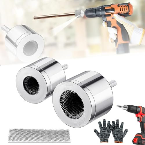 Copper Pipe Cleaner,copper pipe cleaner for drill,Upgraded Metal Copper Pipe Tube Cleaning Brushes,2Pcs Copper Pipe Cleaners Plumbing Brush for Electric Drill Bit (15mm+22mm)