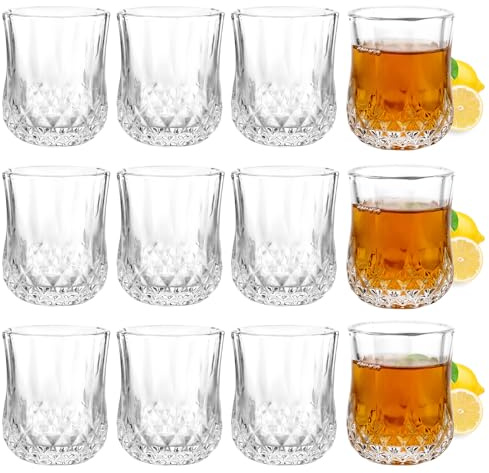 Oungy 12 Stück Schnapsgläser aus Glas, Shotgläser 45ml, Tequila Gläser 4cl, Quadratische Shot Glasses, Vodka Gläser, Schnapsglas für Rum Zuhause, Likör-shots, Wodka, Whisky, Brandy