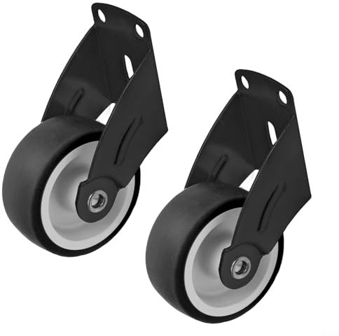 Drhomeam Metal Door Gate Wheel, Steel Rubber Gate Wheels, Adjustable Height, Rust-Proof & Wear-Resistant, Silent Movement (2pcs Black)