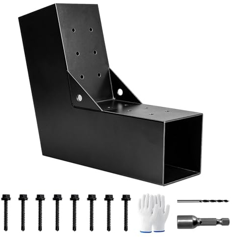 ITeVe.GD 30° abgewinkelte Pergola-Halterungs-Kits, 2-Wege-L-förmige, schräge Dachpfostenhalterungen mit Edelstahlschrauben für 10,2 x 10,2 cm (tatsächlich: 8,9 x 8,9 cm) Holz für Pergola, Proch