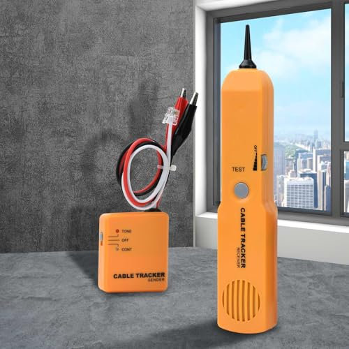 Cable Tracker,RJ11 Traceur de câble anti-interférence Multifonction Réglage du volume Testeur de câbles avec générateur de son et kit d'échantillon pour recherche et suivi test de continuité