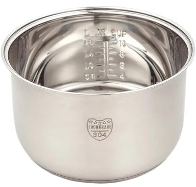 Quixpszto Cuve intérieure de cuiseur à Riz en Acier Inoxydable 304 de 3 L, 4 L et 5 L, Compatible avec Le cuiseur à Riz Redmond RMC-P350.(4L High:11.8cm)