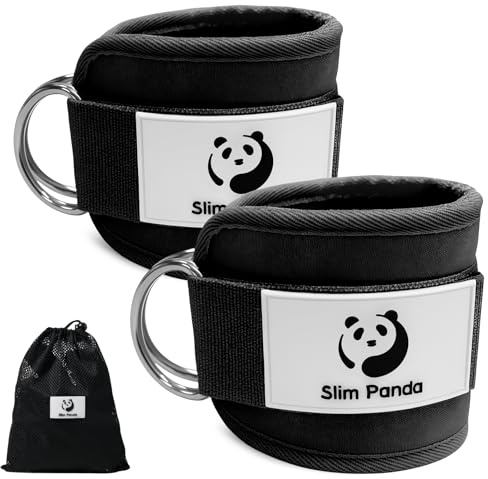 Slim Panda Ankle Strap for Cable Machine Attachments, Resistance Bands for Kickbacks, Glute Workouts, Leg Extensions, Curls, and Hip Abductors for Men and Women(Upgraded Version)
