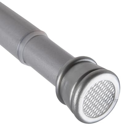 Verstellbare Vorhangstange 120 bis 210 cm (Silber) Duschvorhangstange Ø22/25 mm ohne Bohren, schrauben oder kleben - Spannstange zum klemmen