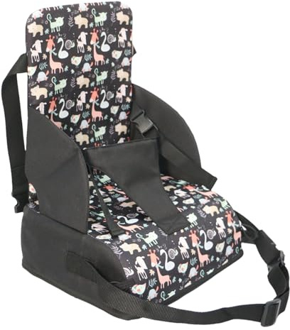 Sitzerhöhung mit Rückenlehne, verstellbare Schnallen, für Kinder ab 6 | Monaten, 4 Jahren, waschbar, gefaltet, Sitzerhöhung, Dicke 11 cm, flexibel, mit Schulter diagonal aufgeklappt, 26 x 44