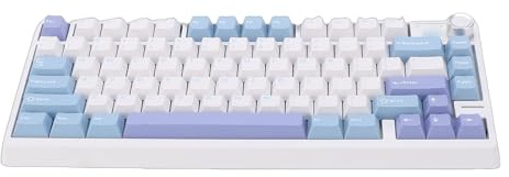 Fockety Mechanische Tastatur, 32,8 Zoll Kabellose Gaming-Tastatur, 3-Modus-Verbindung PBT Mechanical Teclado mit Austauschbaren Tastenschaltern, Kompatibel fü Android, OSX für PC (Purple)