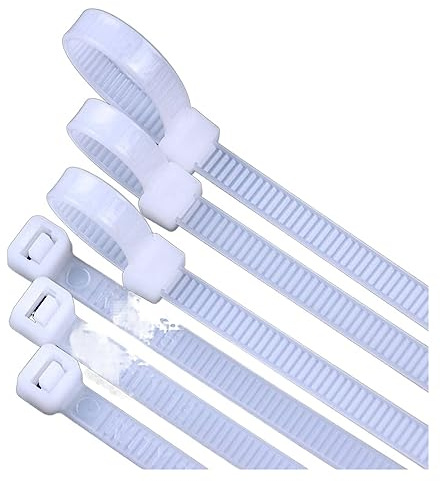 Mehrzweck-Nylonbänder, 5 Stück 10 mm selbstsichernde Nylon-Kabelbinder 400–1200, Kunststoff, weiß(10 x 700mm)