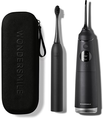 Wondersmile Schallzahnbürste PRO - Testsieger 2026 - SparSet mit Munddusche - für optimale Zahn- & Zahnfleischpflege - Ultimate Black Oral Care Spar-Set