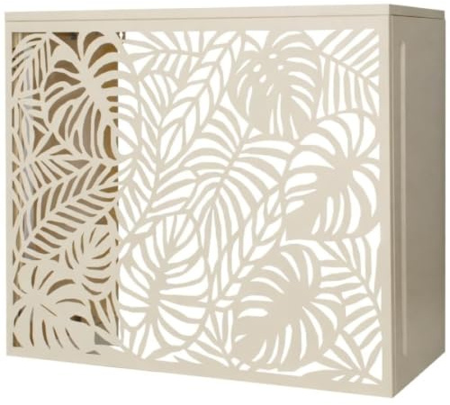 TERRE JARDIN Cache climatiseur extérieur Acier galvanisé décoratif | Cache climatiseur en acier galvanisé 1,2 mm, profondeur réglable 51,5 à 66,5 cm, dimensions extérieures L 105 x H 90 cm
