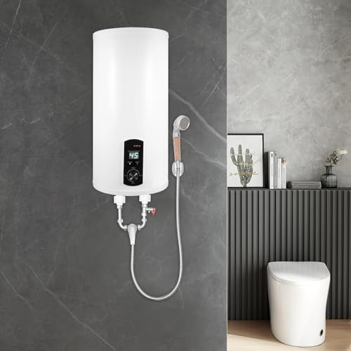 meiliwmlo Riscaldatore istantaneo di acqua elettrico con serbatoio 2000W per doccia, scaldabagno elettrico, boiler per acqua calda con rubinetto e soffione G1/2 220V 0,7MPa 25–75°C per cucine