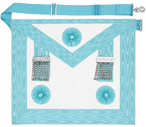 THE MASONIC COLLECTION Craft Regalia Master Masons MM 3rd Degree Apron - Lambskin or Faux Leather - Freemason Gifts For Men (Blue - Faux Leather)