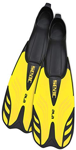 SEAC ala, Aletas de Snorkeling con Zapatillas Cerradas para Adultos y niños, Desde l Talla 28 hasta 47, Amarillo, 44/45