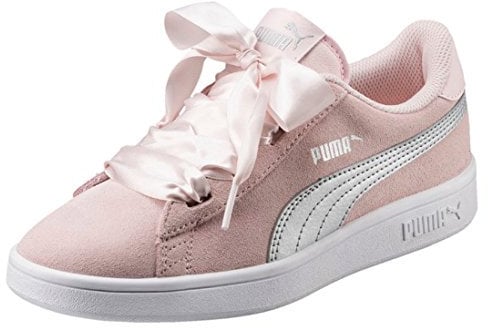 Puma Smash V2 Ribbon Jr, Sneakers Basses Fille, Rose (Pearl Silver), 37 EU