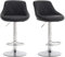 Millhouse Set of 2 Modern Bar Stools, Adjustable Swivel Gas Lift, Leatherette Exterior, Chrome Footrest & Base for Kitchen, Breakfast Bar, Counter, DM931-Black