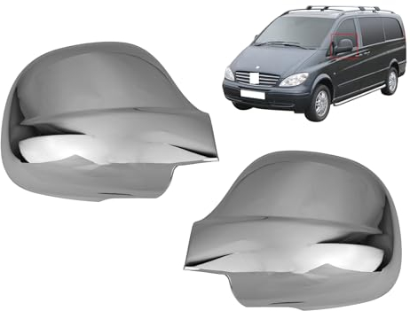 Chrom Spiegel Spiegelkappen kompatibel mit Vito W639 2003-2014 Chrom Edelsthal