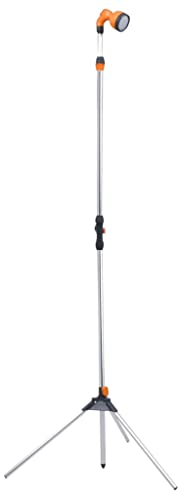 vidaXL Gartendusche mit Stativ Mühelos Aufstellbar Versetzbar Pooldusche Campingdusche Außendusche Garten Dusche 221cm Aluminium ABS
