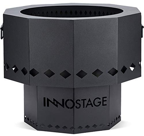 INNO STAGE rauchfreie Outdoor-Feuerschale, Holzpellet-Brennfunktion ohne Funken, Feuerstelle (Grill oder Herd) für Picknick, Camping, Kochen am Strand - Größe L