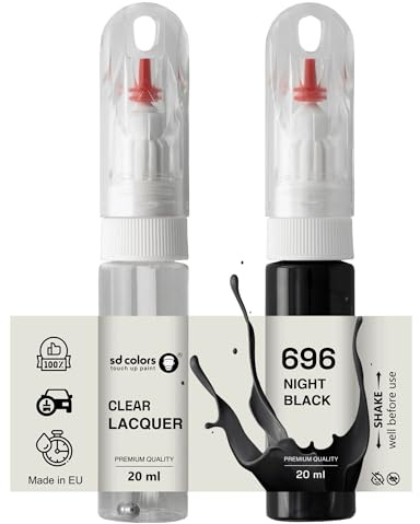 SD COLORS NIGHT BLACK 696/9696 - Pincel para retocar (pintura y laca), color negro
