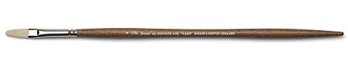 Winsor & Newton 5010604 synthetischer Künstler Ölpinsel mit hoher Elastizität & Lebensdauer, ergonomischer Stiel für Ölfarben und Alkydfarben - Filbertpinsel Nr. 4