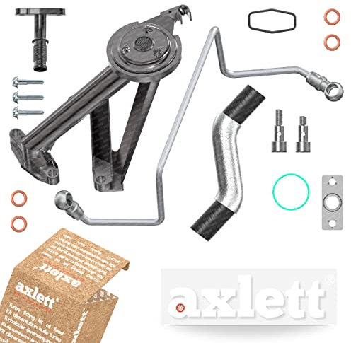 axlett® Kit montage tuyau alimentation de turbo | Conduite graissage d'huile + crepine + durite retour d'huile pour Peugeot Citroen 1.6 HDI 1.6 TDCi MZ-CDi Cooper D 037968 101866 038128 037655 037660