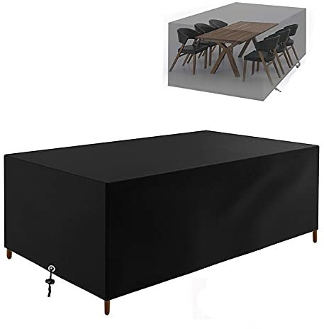 Funda para mesa muebles de jardín,Protectora para Muebles, Funda protectora muebles jardin,Protección para todo clima,Impermeable,Protección contra el polvo y el sol,12 tamaños,L123*W123*H74cm