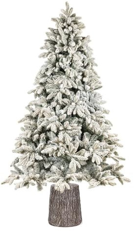 Nataland Albero di Natale Artificiale Verde Modello Nordend Con Altezza 180 Cm e Base a Tronco, Abete Super Folto con Effetto Realistico e Rami Con Aghi Anticaduta