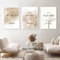 HMDKHI Islamische Wandbilder, Arabische Kalligraphie Islamische Poster Leinwand Drucke Wohnzimmer bilder Modern Wanddeko Bilder (3Pcs-60x90cm- Kein Rahmen, Fantasy-Lotus-Set)