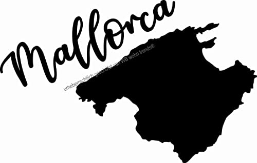 WB wohn trends Auto-Aufkleber, Mallorca Insel Silhouette, schwarz, 15cm breit, Farbe und Größe wählbar, KFZ-Sticker LKW Spruch