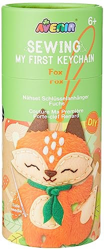 Avenir Plüsch-Schlüsselanhänger zum Nähen | Fuchs | Nähset für Kinder ab 6 Jahren, braun