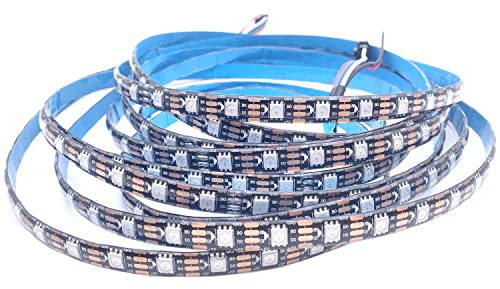 WS2813 (aktualisiert WS2812B) 5m 300 individuell digital adressierbare Pixel RGB-Dual-Signal-LED Flexibles Lichtband 5050 SMD Magic Dream Color DC5V (WS2813, Schwarze PCB 60led IP65 5M)