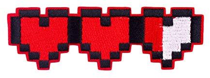 Ulricar Punk Heart Embroidered Patch - Red Skeleton Heart, Cool Sew on or Iron on Patch, Applique for Jeans Jackets and Clothes, (yfzd29)