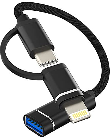 OTG Cable Adapter USB A Female to USB C Lightning Male Flash Drive Connector Type 3.0 Macbook Dongle Thunderbolt Camera Port Cord Mouse compatible for Samsung Apple IPhone15 Pro Max Plus ipad Pro Air