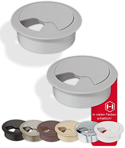 Gedotec Tabla de pasacables gris diámetro 80 mm 10 unidades