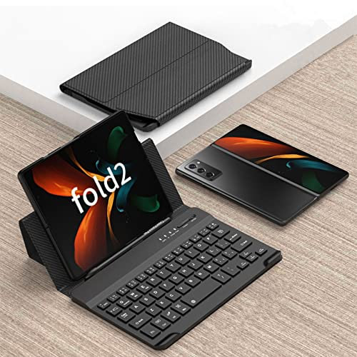 Hülle Case for Z Fold2 Keyboard + Magnetic Flip Folio + Pen Slot,Book Cover Keyboard Kit for Samsung Galaxy Z Fold2 5G(9)