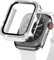 EIHAIHIS Brillante Diamante Funda para Apple Watch 40mm, Parachoques Protector de PC Duro con Protector de Pantalla de Vidrio Templado Incorporado para iWatch Series 6 5 4 SE, Blanco+Plata