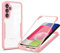 HAOYE Funda para Realme 8 / Realme 8 Pro, 360 ​​Grados Shockproof Transparente Carcasa con Protector de Pantalla, Hard PC y Silicona TPU Tough Case Cover. Rosa